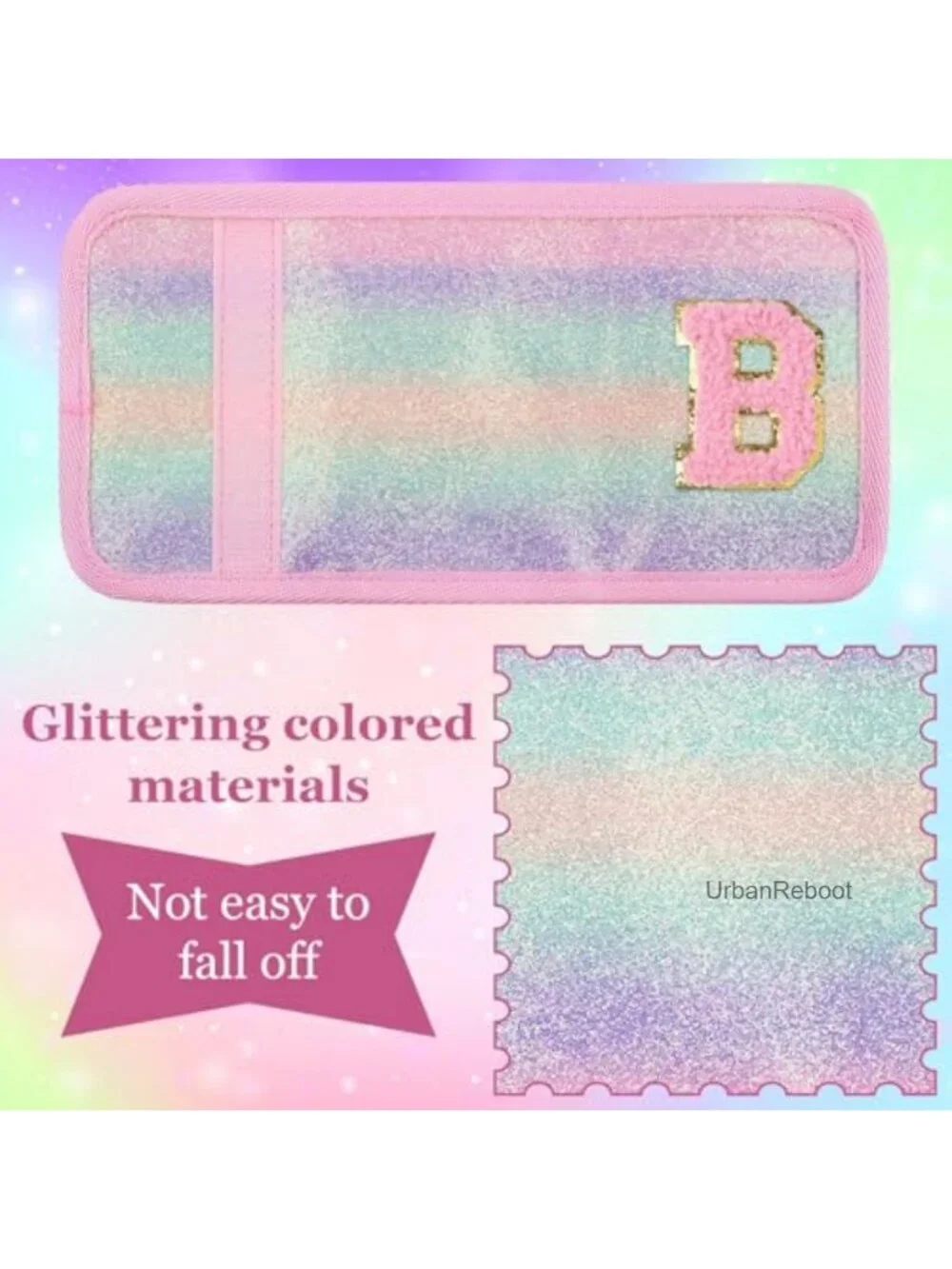 Girls Trifold Wallet Sequin Canvas Magic Sticker Coin Pocket ID Window